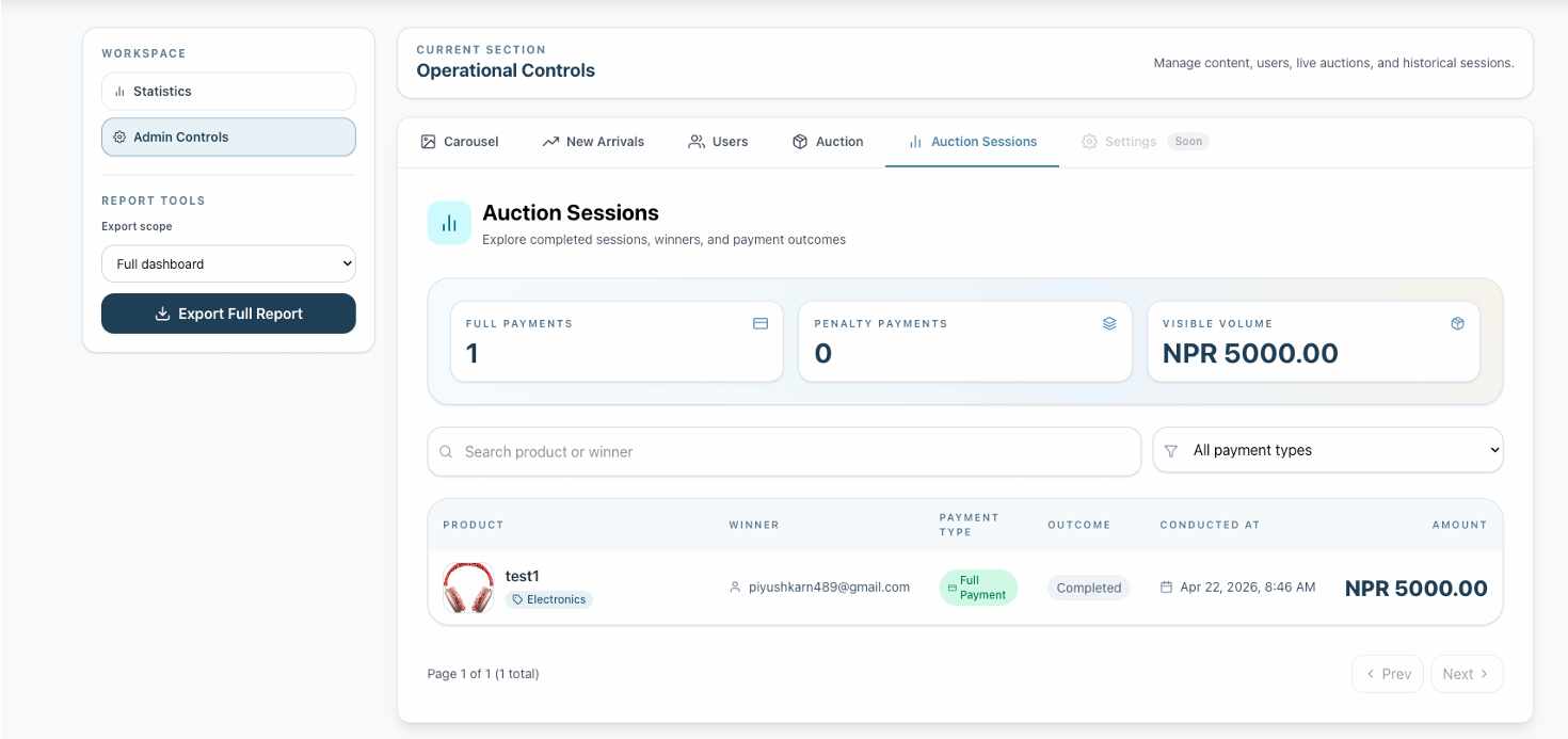 AuctioHub — Final Year Project